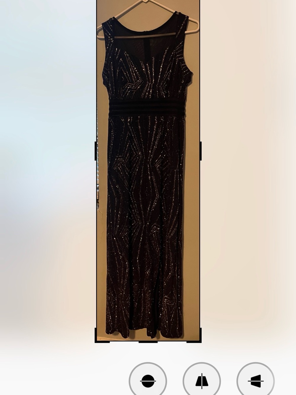 Enfocus Studio Navy  Sequin Mesh Maxi Dress